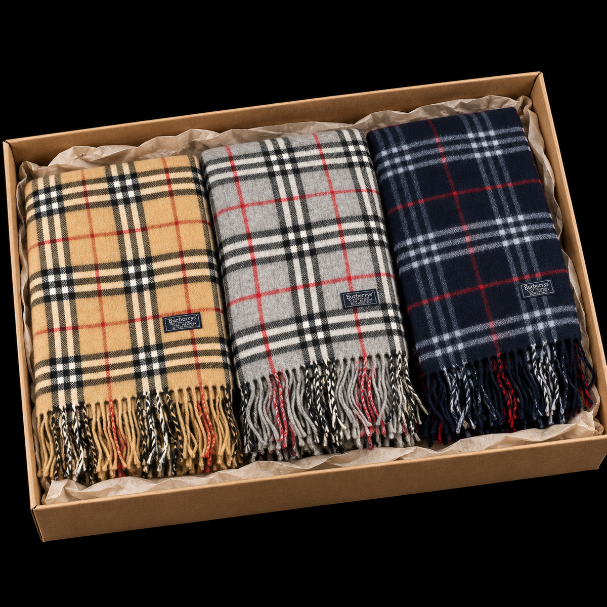 B*rberry Check Scarf Box